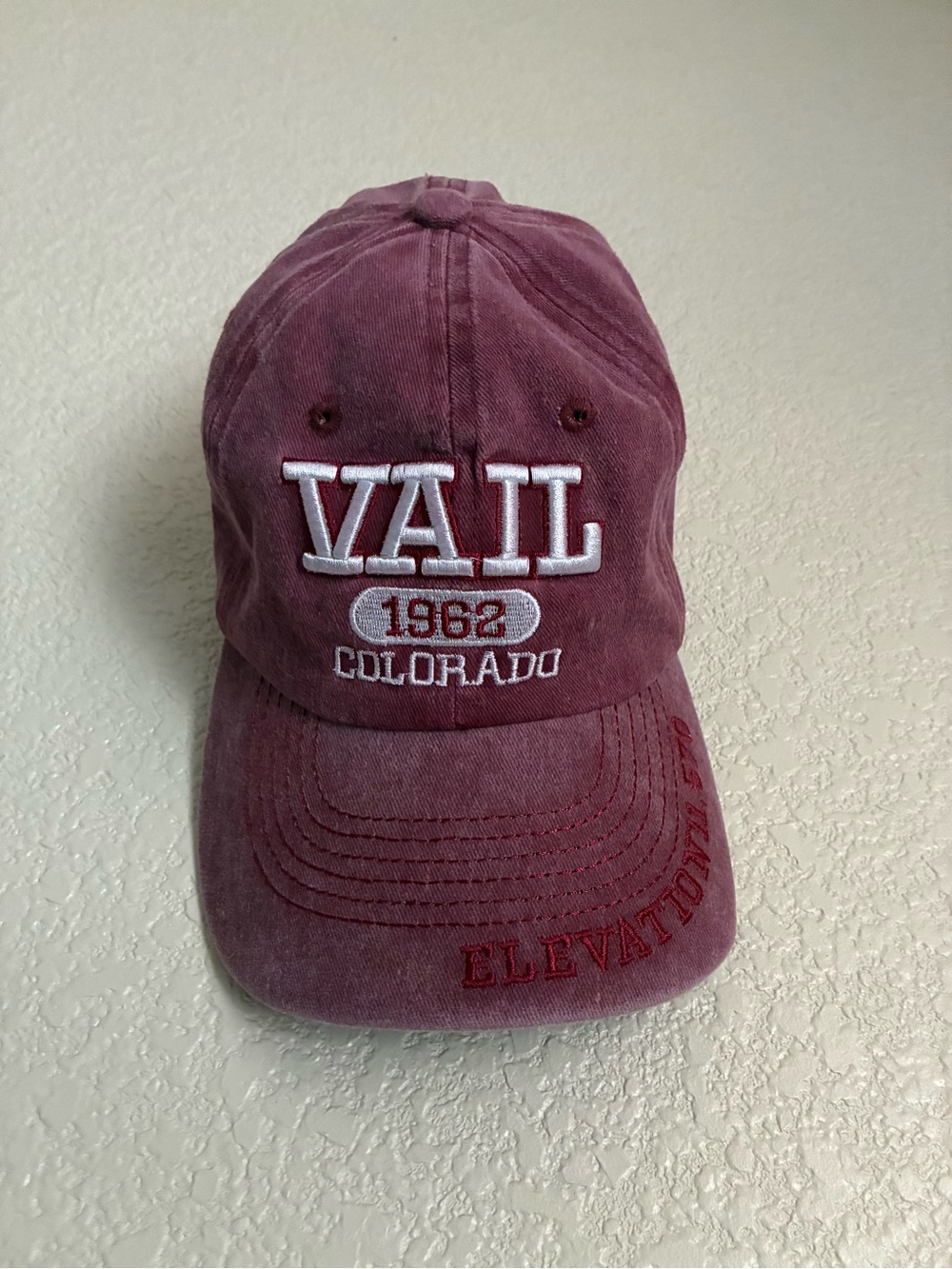 Vail Colorado Cap - Burgundy Hat with Embroidered Logo